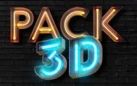 Pack Letras 3D Renderizadas Premium Editáveis
