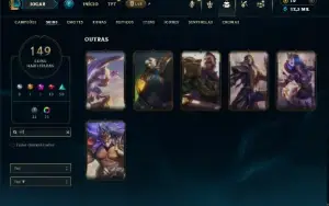 Unranked com TODOS os champs e 149 Skins ( MAIN ADC )