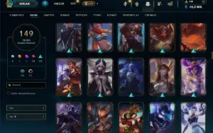 Unranked com TODOS os champs e 149 Skins ( MAIN ADC )