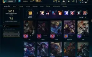 Unranked com TODOS os champs e 149 Skins ( MAIN ADC )