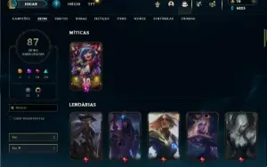 Unranked com 130 Champs e 87 Skins + 520k de Morgana