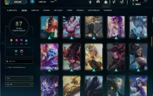 Unranked com 130 Champs e 87 Skins + 520k de Morgana