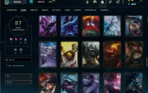 Unranked com 130 Champs e 87 Skins + 520k de Morgana