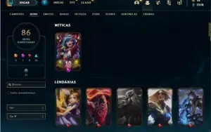 Conta prata 4 com 95 champs e 86 skins