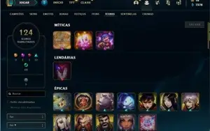 Conta prata 4 com 95 champs e 86 skins