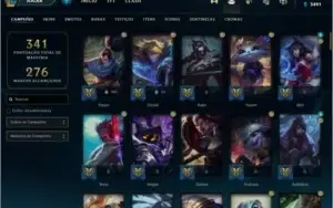 Conta de lol gold 4, 77 skins nível 312