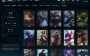 Conta de lol gold 4, 77 skins nível 312