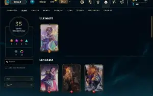 Mestre com 100 Champs e 35 Skins  ( 39 PDL )