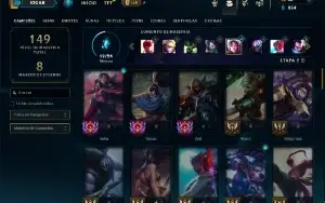 Platina 2 com 65 Champs e 26 Skins + 3 Vitoriosas