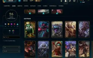 Platina 2 com 65 Champs e 26 Skins + 3 Vitoriosas