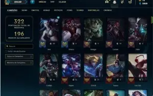Conta bronze 1 com 120 Champs e 82 Skins + 3 Vitoriosas