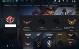 Conta bronze 1 com 120 Champs e 82 Skins + 3 Vitoriosas