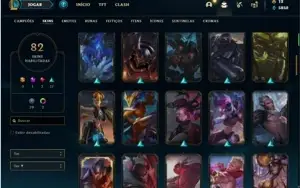 Conta bronze 1 com 120 Champs e 82 Skins + 3 Vitoriosas