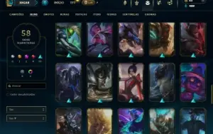 Unranked com 55 Champs e 58 Skins + 1 Prestigio