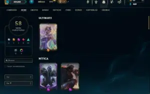 Unranked com 55 Champs e 58 Skins + 1 Prestigio