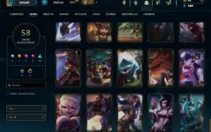 Unranked com 55 Champs e 58 Skins + 1 Prestigio