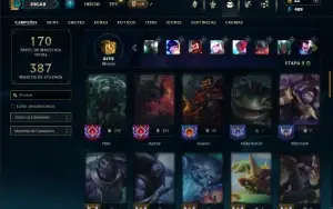 Unranked com 55 Champs e 58 Skins + 1 Prestigio