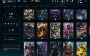 Unranked com 55 Champs e 58 Skins + 1 Prestigio