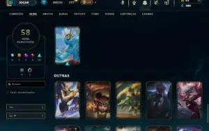Unranked com 55 Champs e 58 Skins + 1 Prestigio