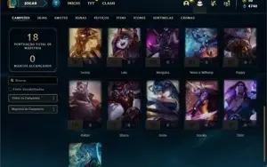 Conta Prata 2 com 26 Champs e 5 Skins + 4 Espolios