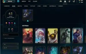 Conta Unranked com 106 Champs e 63 Skins