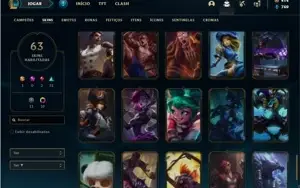 Conta Unranked com 106 Champs e 63 Skins