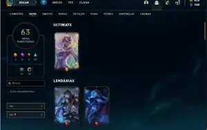 Conta Unranked com 106 Champs e 63 Skins