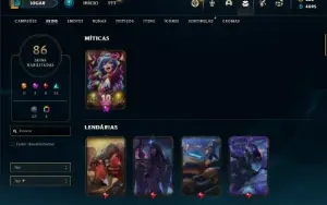 Conta Platina 4 com 140 Champs e 86 Skins ( MAIN ADC )
