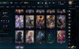 Conta Lol 16 Skins Miticas e atualmente 500 Skins 