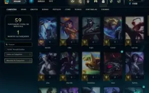 Unranked ( Ex Esmeralda ) com 45 Champs e 9 Skins