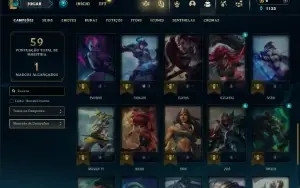 Unranked ( Ex Esmeralda ) com 45 Champs e 9 Skins