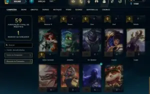 Unranked ( Ex Esmeralda ) com 45 Champs e 9 Skins