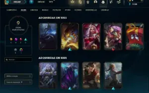 Unranked ( Ex Esmeralda ) com 45 Champs e 9 Skins