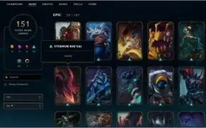 CONTA LOL,151 SKINS, TODOS CAMPEOES,FLEX PLAT IV,SOLO GOLD I