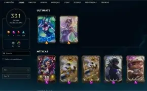 CONTA LOL D4 - 331 SKINS - 4 SKINS PRESTÍGIO - 738 RP