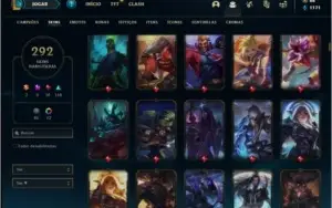 Conta ouro 4 com TODOS os champs e 292 skins (2 prestigios)
