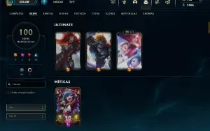 CONTA LOL - LVL 222 - 99 Champions - 100 Skins - FULL ACESSO