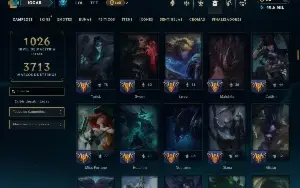 Esmeralda 4 com TODOS os Champs e 360 Skins ( Nivel 955 )