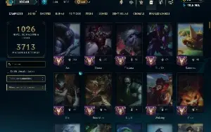 Esmeralda 4 com TODOS os Champs e 360 Skins ( Nivel 955 )