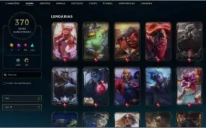 Conta ouro III 370+ skins com lendárias míticas ultimates