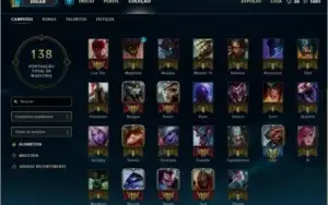 Conta no LoL Platina 3 Borda Diamante muitas skins
