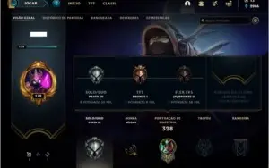 Conta prata 3 com 122 skins e 86 champs