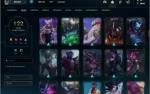 Conta prata 3 com 122 skins e 86 champs