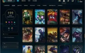 Conta prata 3 com 122 skins e 86 champs