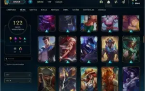 Conta prata 3 com 122 skins e 86 champs