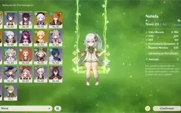 Conta Genshin Impact AR 48 Diluc + Childe + 2 Qiqi + Nahida