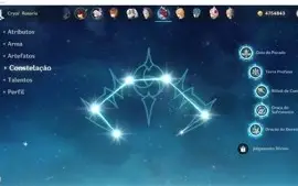 Conta Genshin Impact AR 48 Diluc + Childe + 2 Qiqi + Nahida