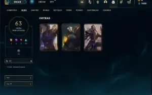 Conta Unrnaked com 100 Champs e 63 Skins + 3 Vitoriosas