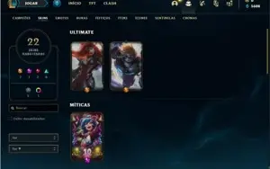 Conta prata 2 com 52 Champs e 22 Skins