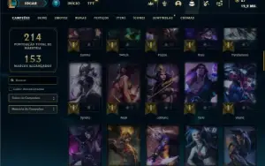 Bronze 4 com 80 Champs e 35 Skins + 2 Fragmentos